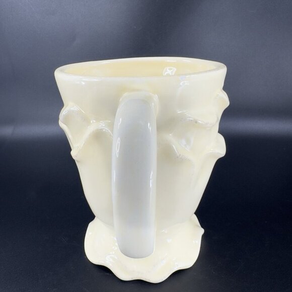 Roscher Flower Antique Butter Yellow Coffee Mug Cup Flower Shape Set 2 Mugs Cups - Picture 14 of 16